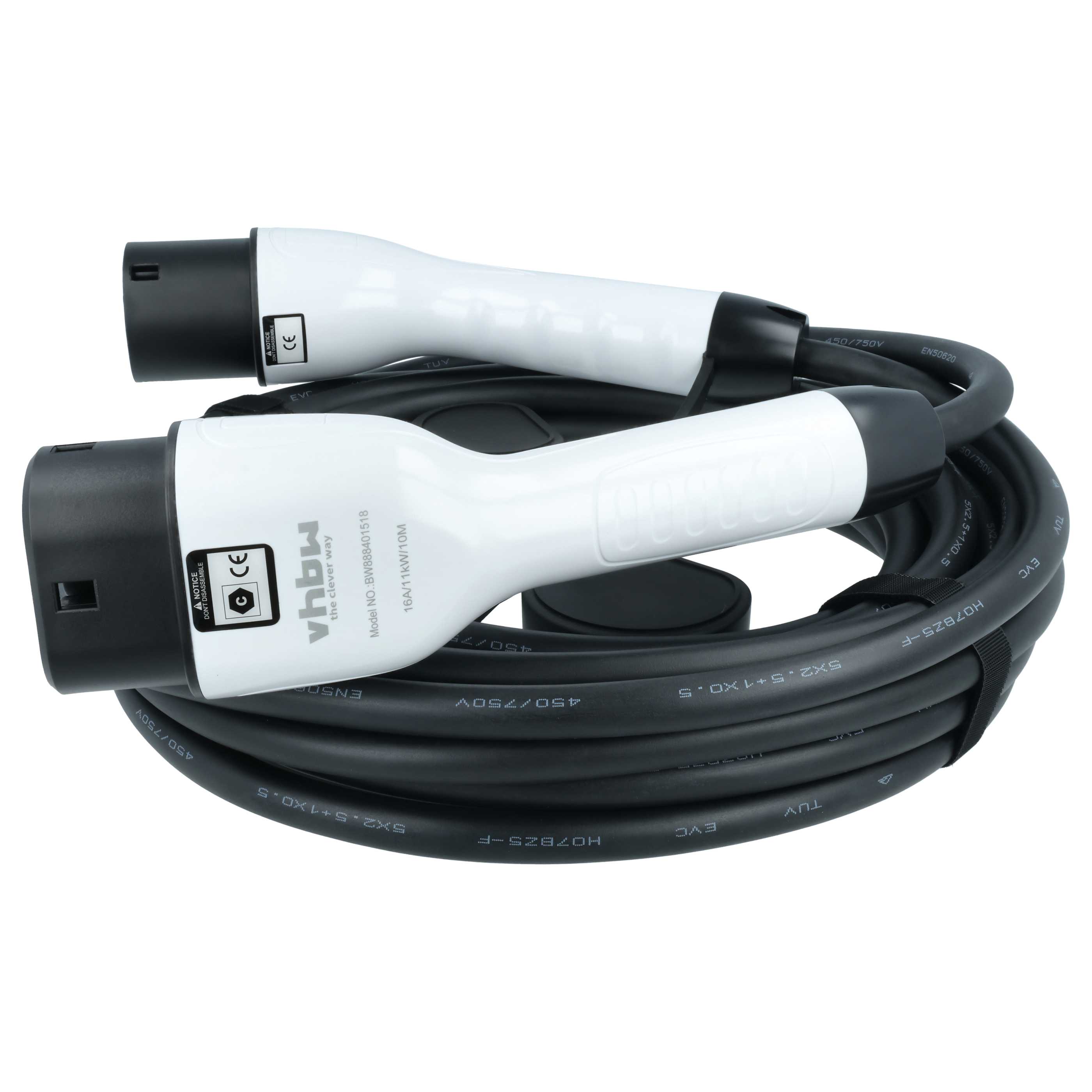 E-Auto Ladekabel Typ 2 zu Typ 2 - 16 A 3-phasig, 11 kW Mode 3, 10 m